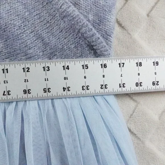 Anthropologie Maeve Sweater Tulle Pale Blue Midi Dress Womens Extra Large - Picture 9 of 13